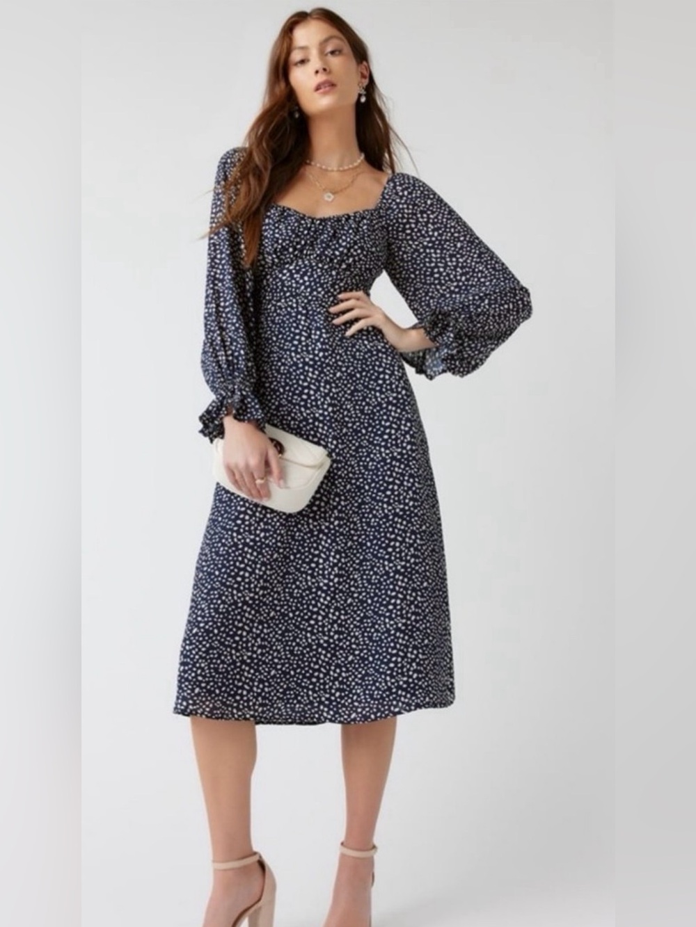 NWT Francesa's Leila Animal Dot Midi Dress
